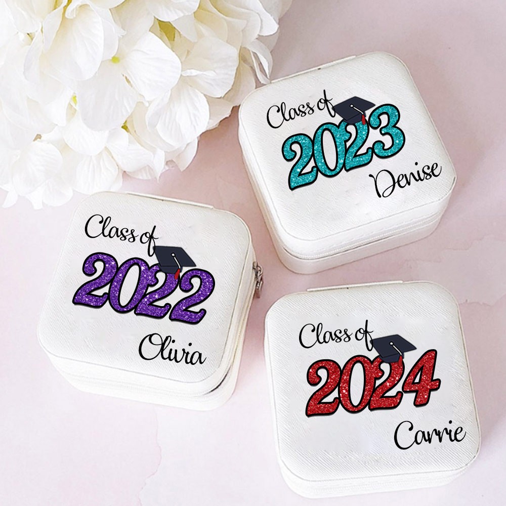 Custom Classic Graduation Jewelry Box, Personalized Graduation Jewelry Case, Class of 2024 Graduation Gift, Graduation Keepsake, Gift for the Graduate