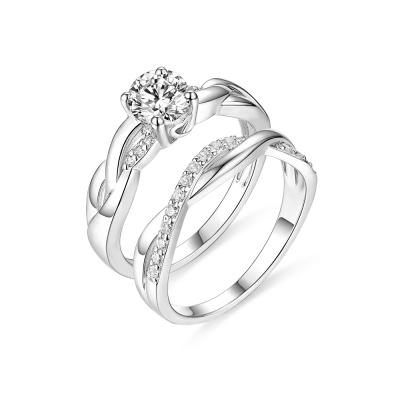 Anpassad Infinity Love Promise Ring Set