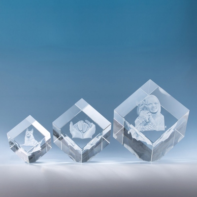 3D Photo Engraved Cube Crystal Gift Multiple Sizes Christmas Gift For Loved One