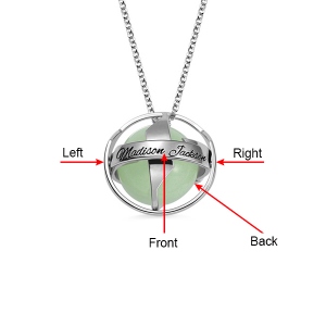 Customized Luminous Ball Ring Necklace In Sterling Silver