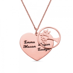Personalized 1-13 Family Love Tree Name Necklace