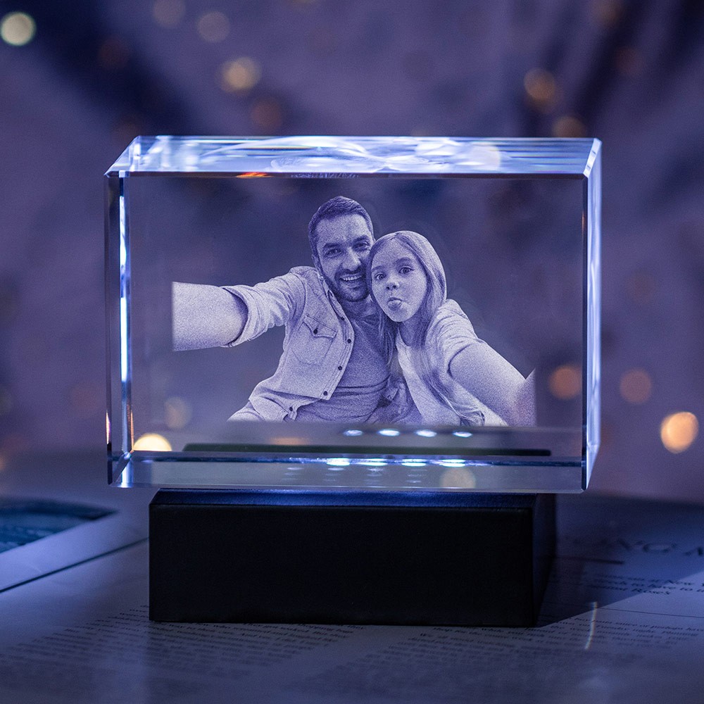Father's Day 3D Crystal Photo Engraved Gift Father's Day 3D Crystal Photo Engraved Gift