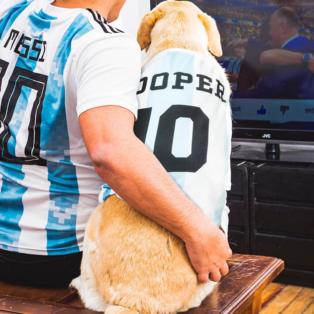 Camisa de nome personalizada para animal de estimação, número de nome impresso camisa de cachorro camisa de gato, roupa de cachorro roupa de cachorro roupa de cachorro presente para amantes de futebol/fãs de esportes