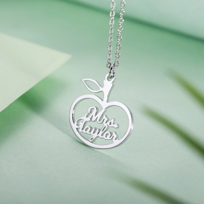 Personalized Apple Name Necklace