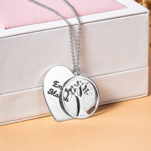 Personalized 1-13 Family Love Tree Name Necklace