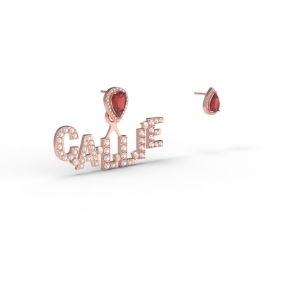 Personalized Initail Birthstone Earrings