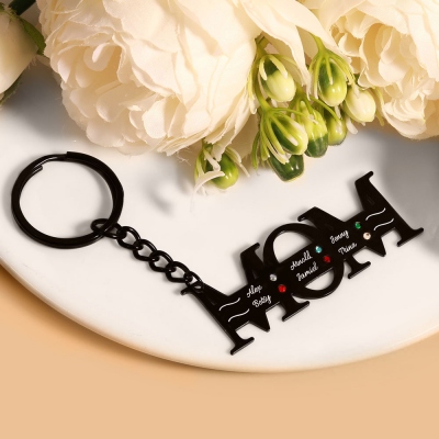 Customized 1-12 Family Names Key Chain Gift for Mother