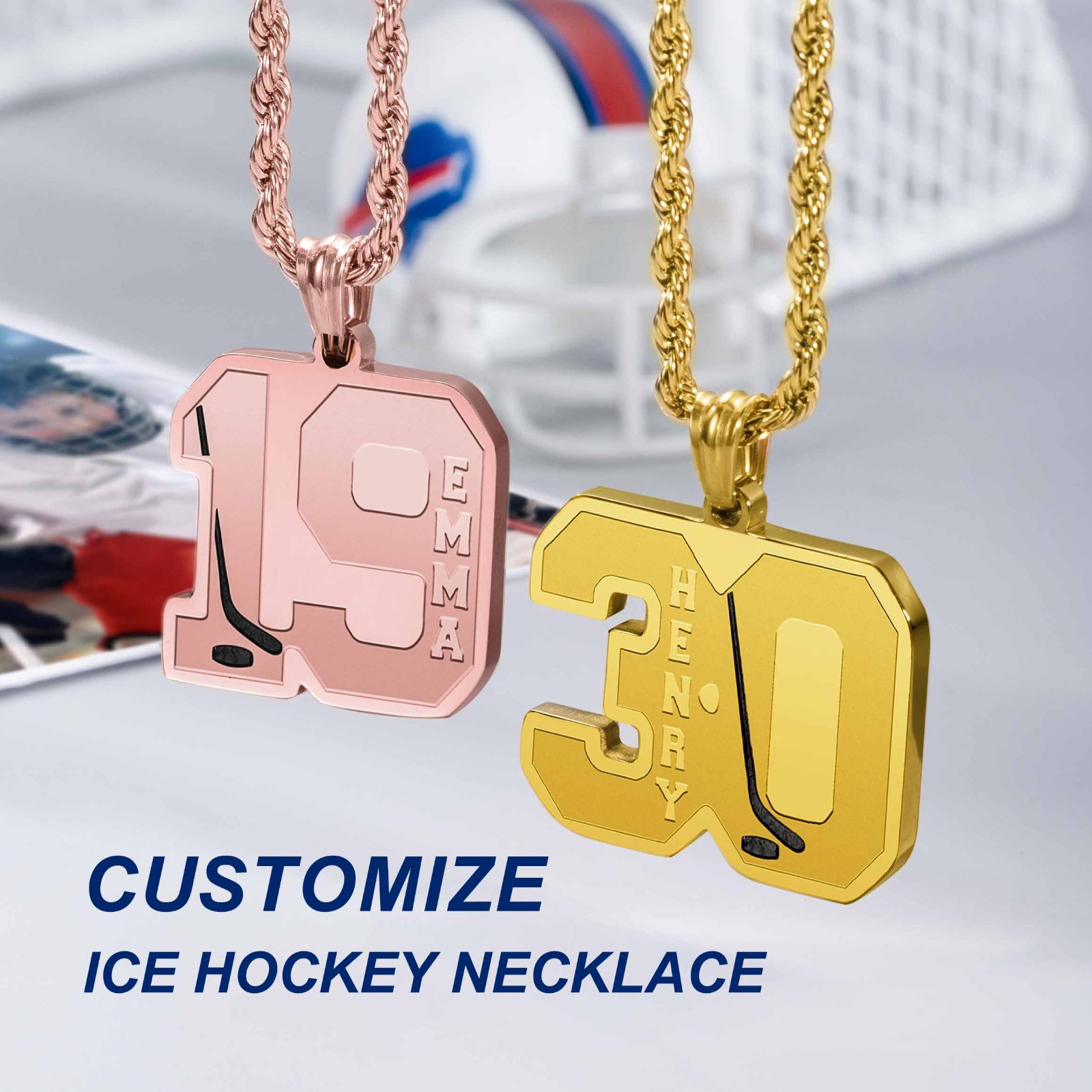 collier de hockey sur glace personnalisé