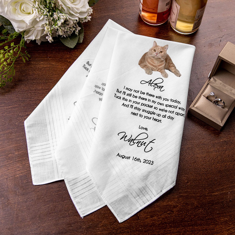 From Your Dog Wedding Handkerchief, Personalized Wedding Handkerchiefs with Pet Photos, Gifts for the Bride, Gift for the Groom from Dog
