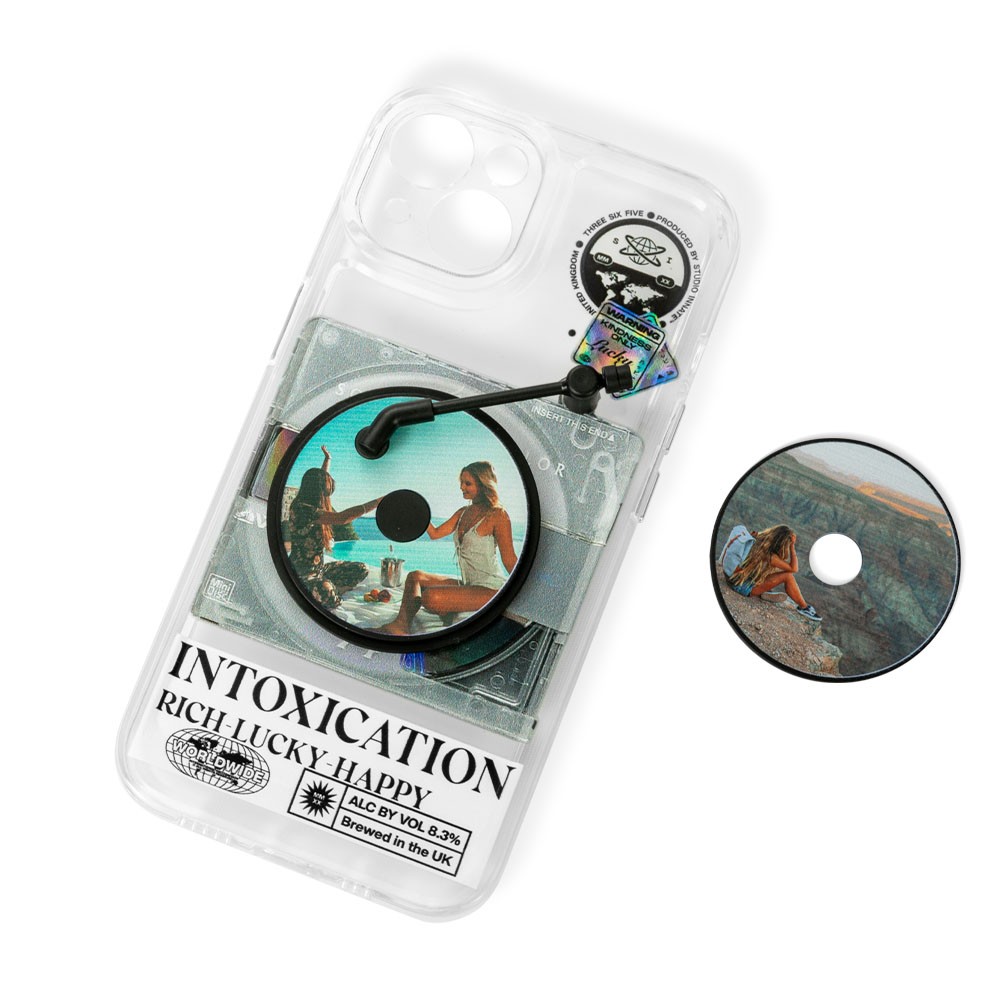 Custodia per telefono personalizzata con disco in vinile con 2 dischi CD, i dischi creativi possono essere sostituiti con dischi CD, custodia per telefono con disco fonografico, adatta per IPHONE