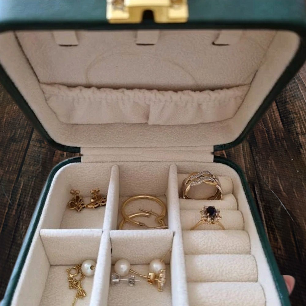 Boîte à bijoux de voyage monogrammée, organisateur de boîte à bijoux en cuir personnalisé, vitrines de bijoux, boîte de support de bague/collier/bracelet/boucles d'oreilles