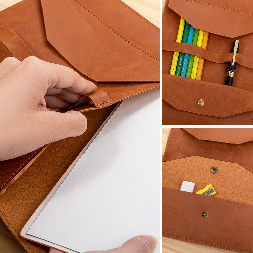 Office equipment storage leather case