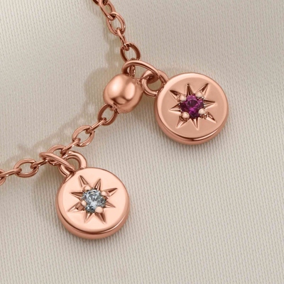 Personalized Bracelet 1-8 Birthstone Charms, Colorful Gemstone Drop Bracelet, Family Jewelry, Mother's Day/Birthday Gift for Mom/Grandma/Family