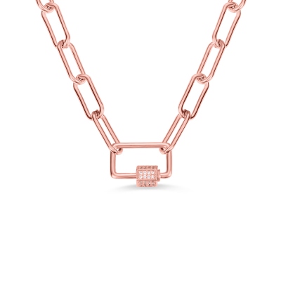 Personalisierte Schraubverschluss Büroklammer Kette Halskette