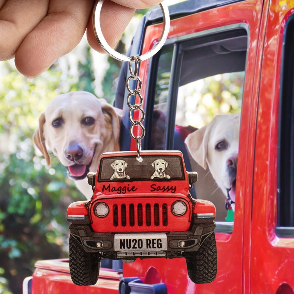 Hundälskare Jeep nyckelring