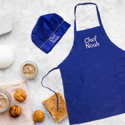 Custom Chef Apron and Hat Set for Children