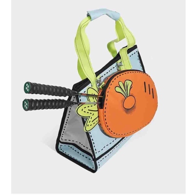 Personalized Name Carrot Badminton and Tennis Ball Storage Tote Bag, Cute Large-Capacity Tote/Shoulder Bag, Gift for Badminton/Tennis Lovers/Teammates