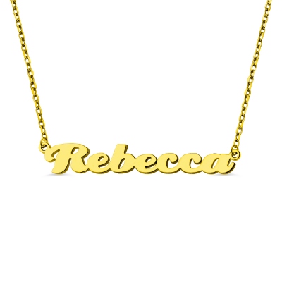 Gold Personalized Rebecca Name Necklace