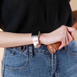 Bracelet de montre en cuir sport personnalisé pour Apple Watch