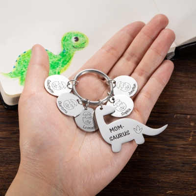 Cadeau personnalisé de porte-clés dinosaure pour papa