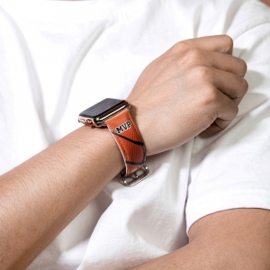 Bracelet de montre en cuir sport personnalisé pour Apple Watch