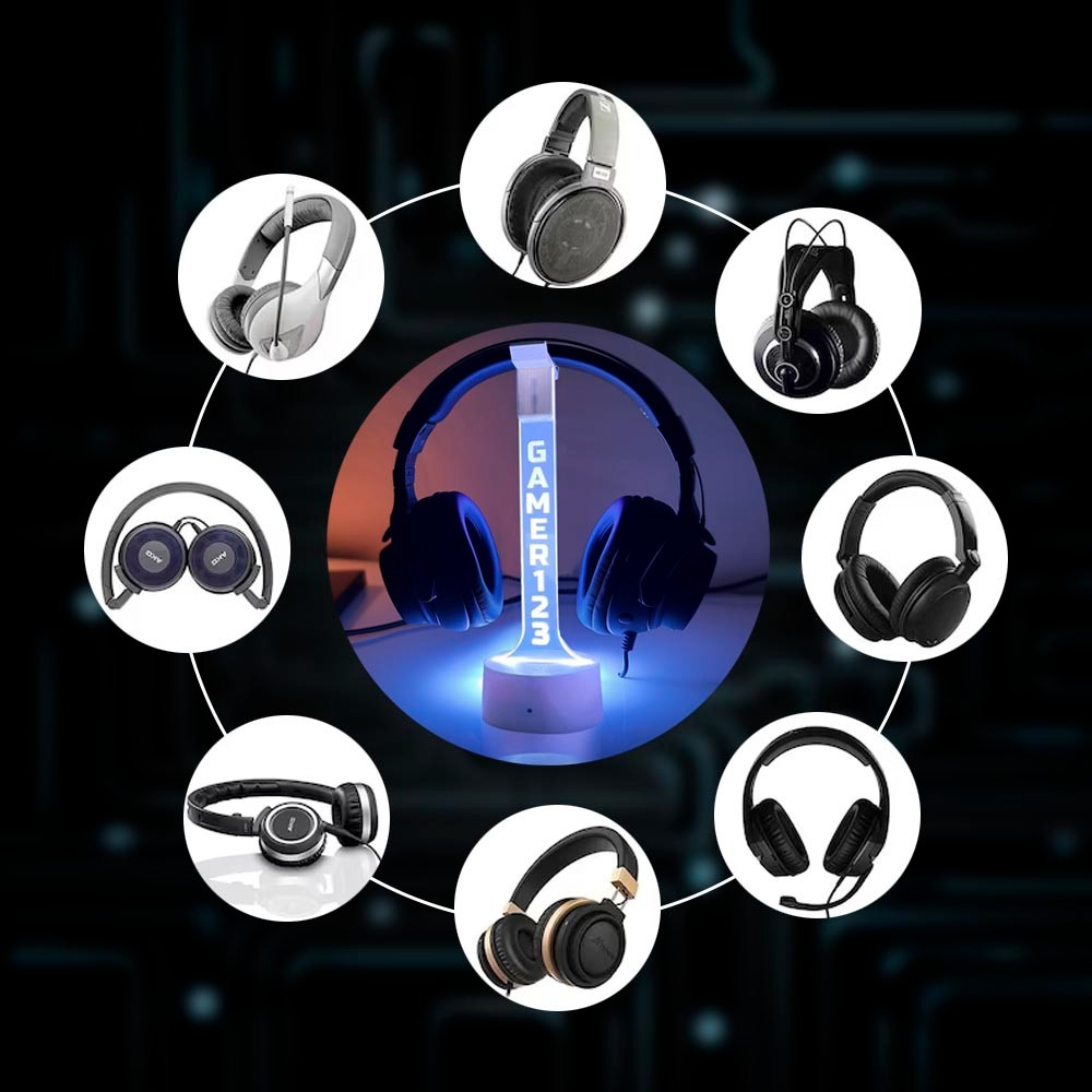 Personalisierter Gamertag-Kopfhörerständer, jeder Benutzername/mehrfarbiger Acryl-Headset-Halter, Gaming-Zubehör, Geschenk für Gamer/Vater/Männer/Freund