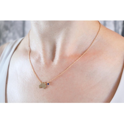 Australian Map Pendant Necklace, Personalized Birthstone Necklace Dainty AUS Map Necklace, Birthday/Christmas Gift for Best Friends/Couples/Lovers