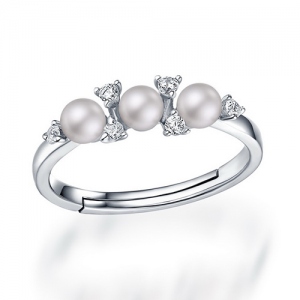 Fashion Women's Pearls Ring Size Adjustable 6-9