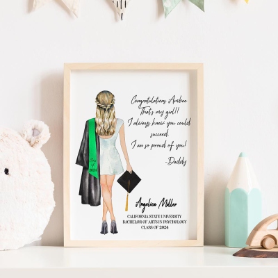 Personalized Graduation Keepsake Print Gift for Her