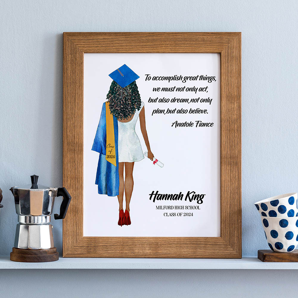 Personalized Graduation Keepsake Print Gift For Her GetNameNecklace