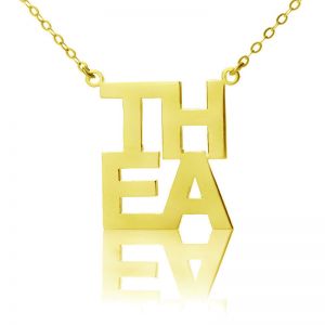 Gold Plated Silver Letter Name Necklace