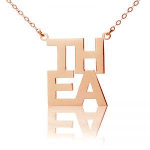 Rose Gold Plated Silver Lindsay 4 Letters Name Necklace