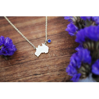 Australian Map Pendant Necklace, Personalized Birthstone Necklace Dainty AUS Map Necklace, Birthday/Christmas Gift for Best Friends/Couples/Lovers