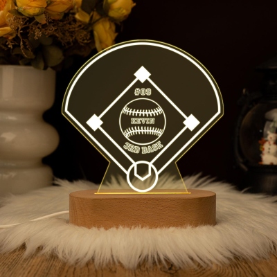Personalized Baseball Glove LED Night Light, Baseball Night Lamp, Sports Decor, Kids Bedroom Decor Light, Birthday/Christmas Gift for Baseball Players