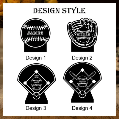 Personalized Baseball Glove LED Night Light, Baseball Night Lamp, Sports Decor, Kids Bedroom Decor Light, Birthday/Christmas Gift for Baseball Players