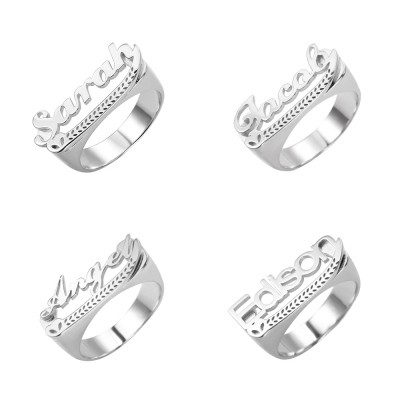 Customized Simple Plated Name Ring