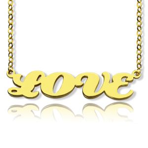Gold Capital Letters Name Necklace Personalized