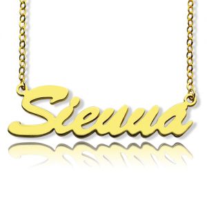 Solid Gold Sienna Style Name Necklace