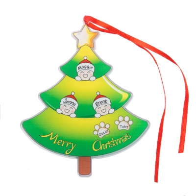 Personalisierte Weihnachtsdekoration der hängenden Ornamentfamilie