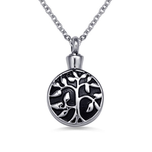 Tree of Life Necklace with a Cremation Urn Design in Stainless Steel