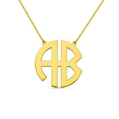 18K Gold Plated 2 Letters Capital Monogram Necklace