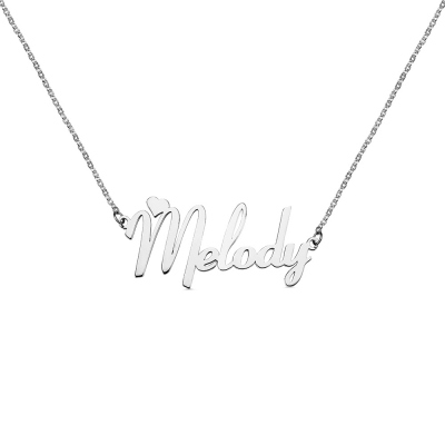 Customized Sterling Silver Fiolex Girls Fonts Heart Name Necklace