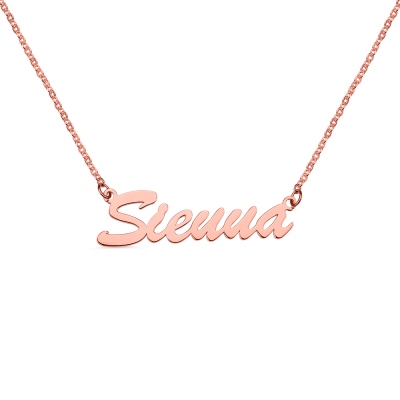 Custom Rose Gold Plated Silver Sienna Name Necklace