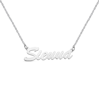 Customized Sterling Silver Sienna Style Name Necklace