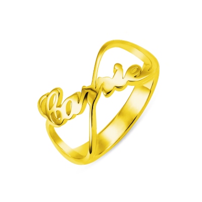 Custom Infinity Name Ring 18k Gold Plated