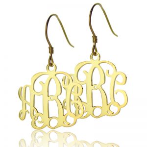 Solid Gold Personalized Monogram Earrings