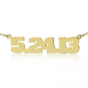 Personalized Solid Gold Lucky Number Necklace