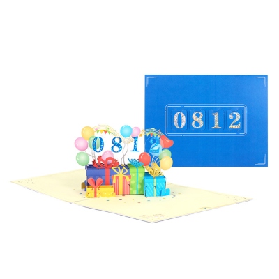 Carte de vœux pop-up en papier 3D personnalisée, joyeux anniversaire musique gâteau/boîte-cadeau/train cartes pop-up en papier fraîchement coupées, cadeau d'anniversaire pour famille/amis/amant