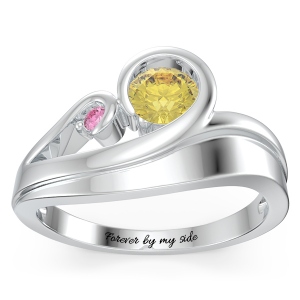 Personalized Swirling Promise Ring Sterling Silver