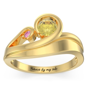 Personalized Swirling Promise Ring in Gold